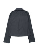 SHIRRING COTTON CHECK SHIRT