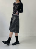 [unisex] Leather Carpenter Bermuda Wide Pants