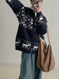Nordic Cowichan Overfit Knit Zip-up
