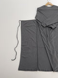 Flat Ribbed Deep-Slit Wrap One Piece
