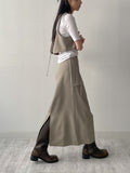 Newpopo Strap Long Skirt