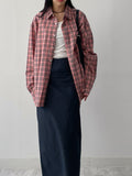 [unisex] Fuzzy Check Overfit Shirt