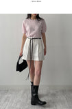 Spring Roll Up Cotton Shorts