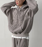 [unisex] Numbering Pigment Overfit Hood T-shirt