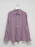 Linen Gingham Check Overfit Shirt