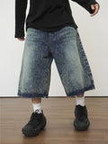 Snow Washing Three Quarter Bermuda Denim