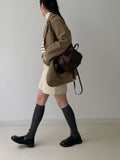 Bring corduroy A-line mini skirt