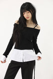 Shirt Layered Off Shoulder Tee
