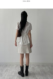 [Short sleeve ver.] Cheek strap long blouse