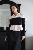 Lina color matching shirt top