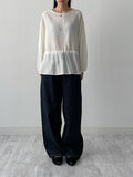 Julie Frill Round Neck Blouse