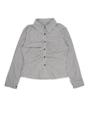 SHIRRING COTTON CHECK SHIRT