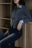 Blue black span bootcut jeans