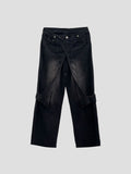 Snake flap button denim pants