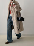 High Neck Double Long Fur Coat