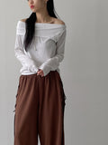Melo Ribbed Off-Shoulder T-Shirt