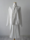 [Setup Available] Pin Pleated Long Skirt