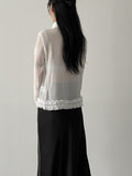 Frill Yoru See-through Blouse