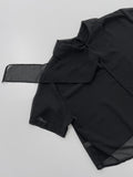 Haze Chiffon Tie Crop Blouse