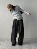 744 Tencel pleated wide pants
