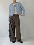 Olsen Rip Pocket One-Tuck Wide Slacks