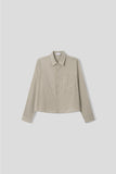 [Linen] Mate Crop Check Shirt