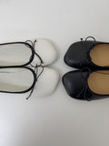 Wavy Ribbon Color Matching Flat Shoes
