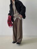 [FW/Brushed Fabric] Arch Two-Tuck Wide Slacks