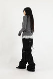 Low buckle banding denim pants