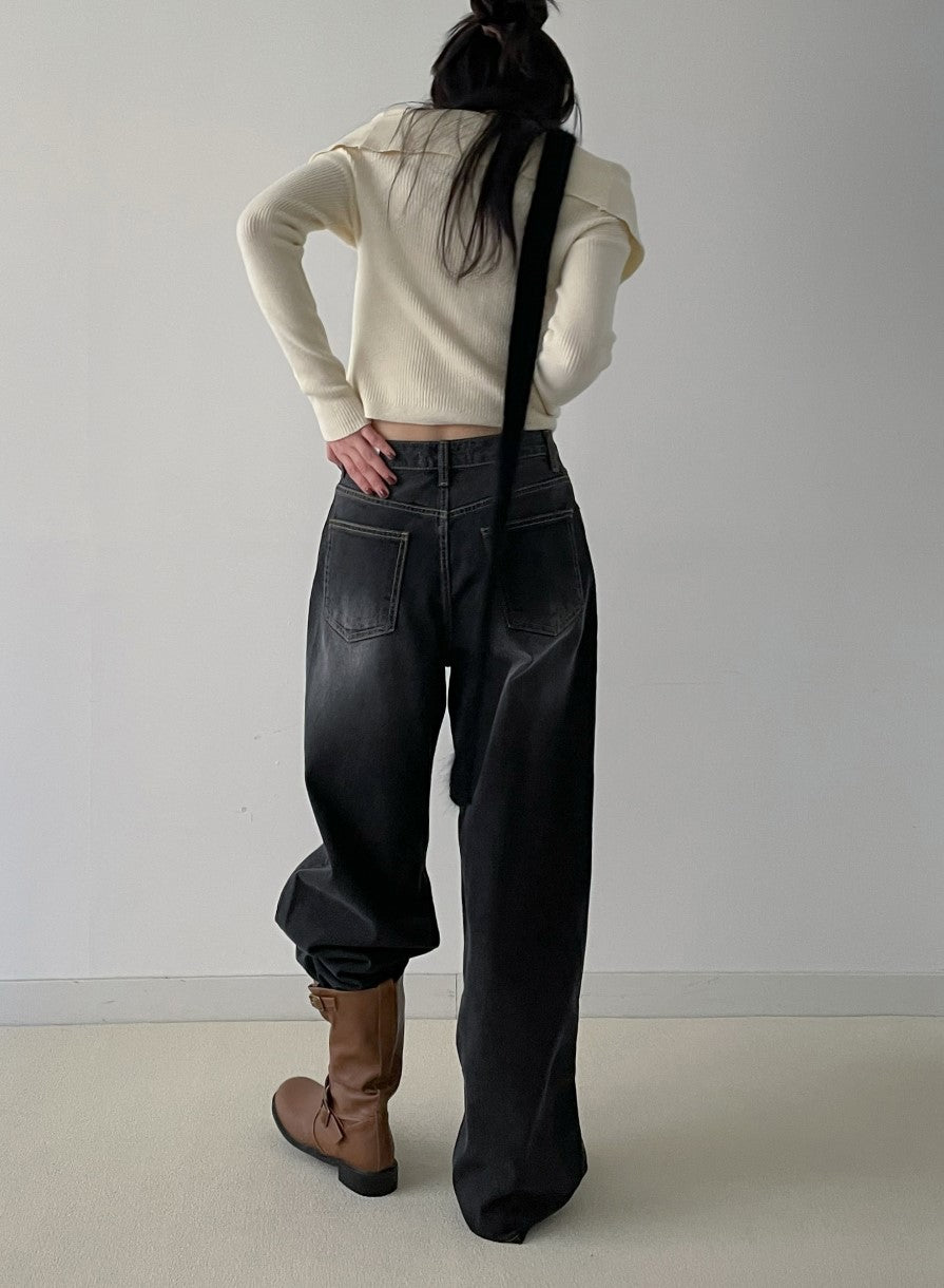 【INCHANT ME】750 Catbrush wide denim pants INCHANT ME(インチャントミー) - 750キャットブラッシュワイド