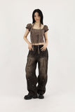 Dia rivet denim pants