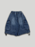 Koo Diagonal Cargo Bermuda Denim