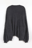No-button soft fur cardigan
