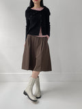 Unbalanced Button Off-Shoulder Knit