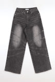 Root wide stud denim