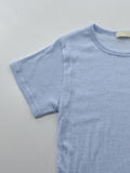 Linen round neck short sleeve T-shirt