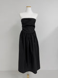 Shirring Smoke Tube Top One Piece