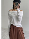 Melo Ribbed Off-Shoulder T-Shirt