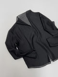 Organza Mock Neck See-Through Blouse