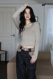 Mohair crop knit top
