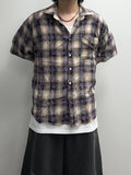 Mix Dirty Check Half Shirt