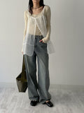 One Button See-through Layered Bustier