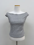 Grip Ribbed Off-Shoulder T-Shirt