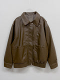 Edison Leather Overfit Blouson Jumper