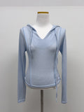 Pin-Tuck Hood Neck Slim Fit Tee