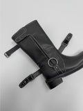 Studded Vintage Buckle Middle Boots