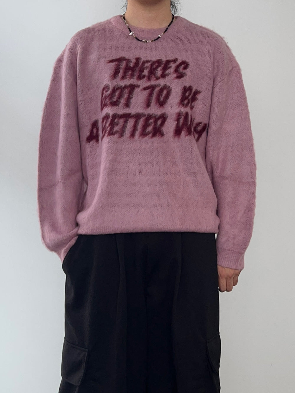 【KOOLOSET】Soft Brush Lettering Round Knit KOOLOSET (クロゼット) - ソフトブラッシュレタリングラウンド