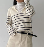 [Plan] Stripe Sailor Raglan Collar Knit