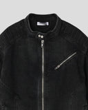 Premium Crop Biker Denim Jacket