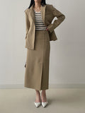Chilia H-Line Slit Long Skirt